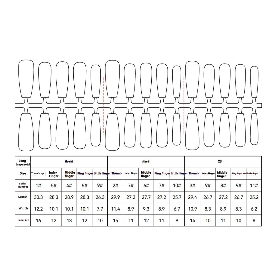 New Chinese Style Nail Tips - Long Ladder Frosted Set