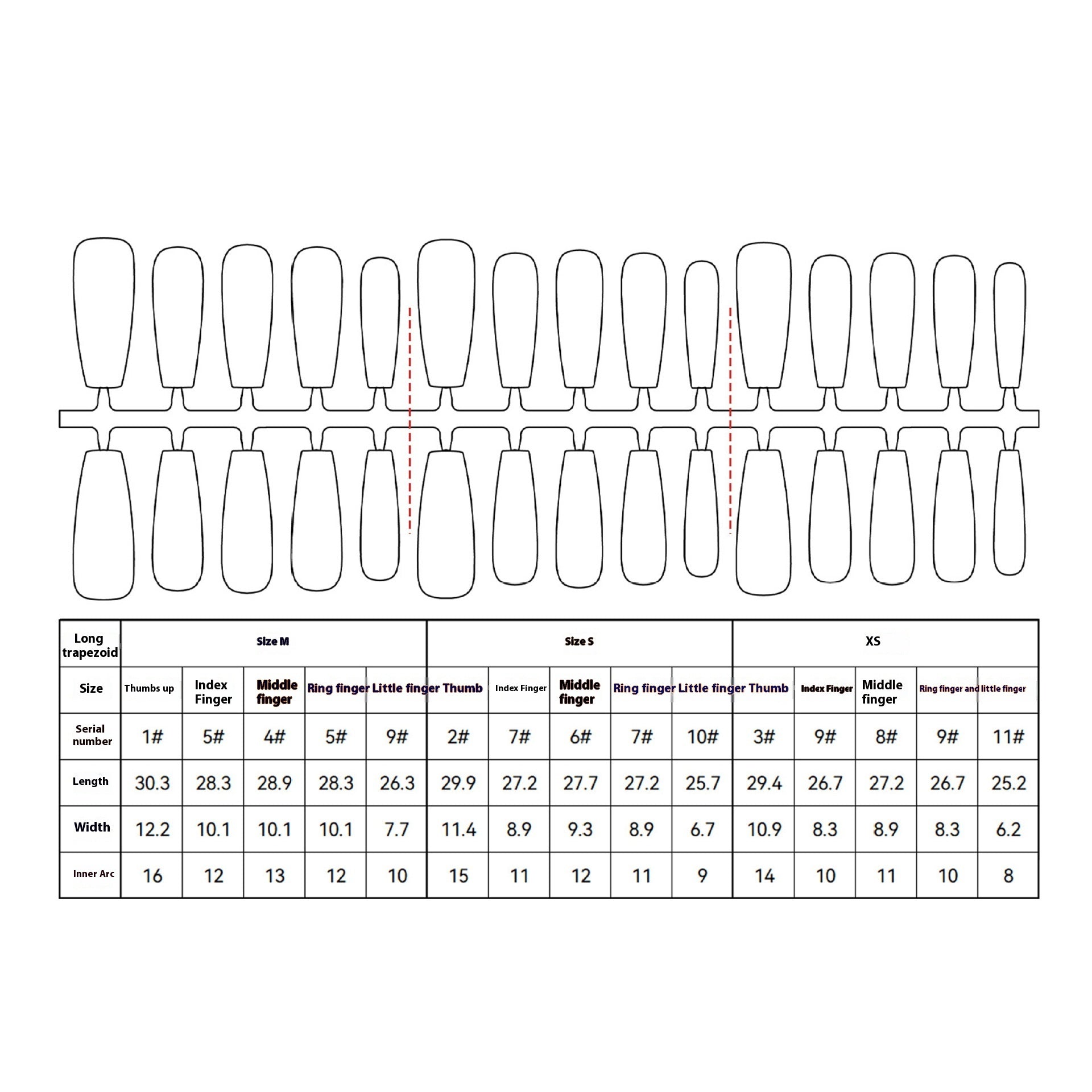 New Chinese Style Nail Tips - Long Ladder Frosted Set