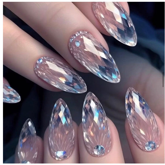 European Style Nail Tips - Glossy French Ombre Design