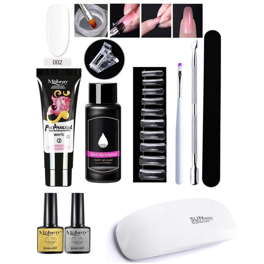 7-Piece Nail Extender Kit - UV/LED Crystal Resin Set