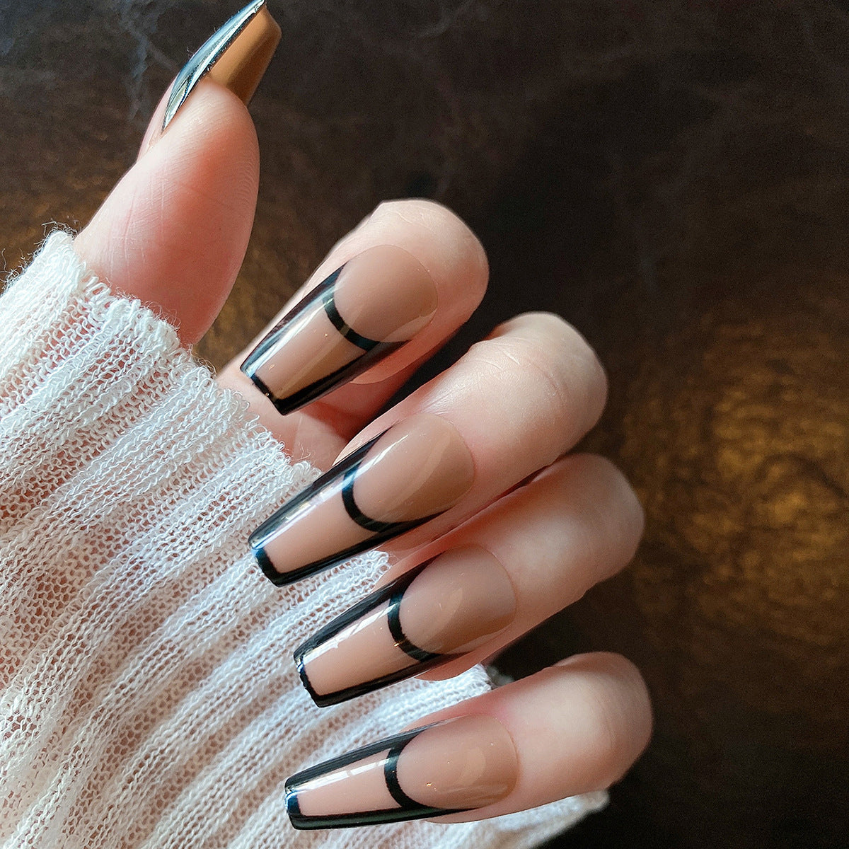 Almond Wear Nails - Simple Glossy Fake Nail Tips