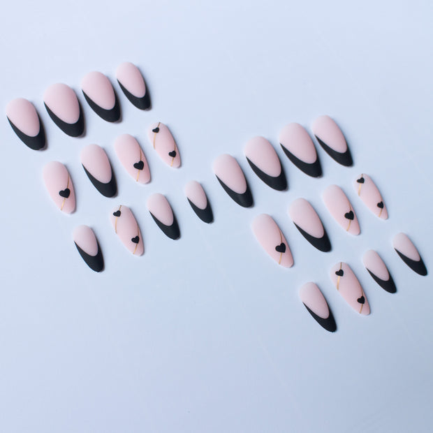 Almond French Nails - Frosted European & American Style