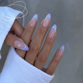 Starry Sky Short Square Nail Tips - European Square Press On Nails