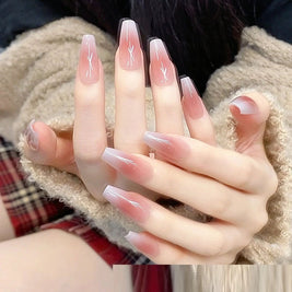Blush Gradient Nude Nails - Sweet Tea Color Press-On Tips