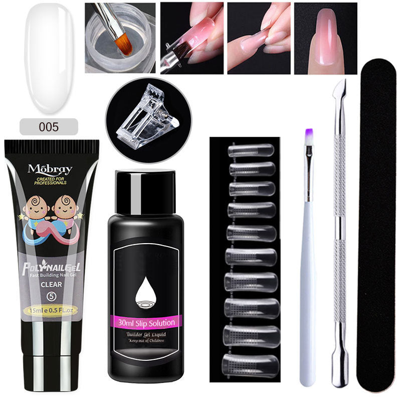 7-Piece Nail Extender Kit - UV/LED Crystal Resin Set