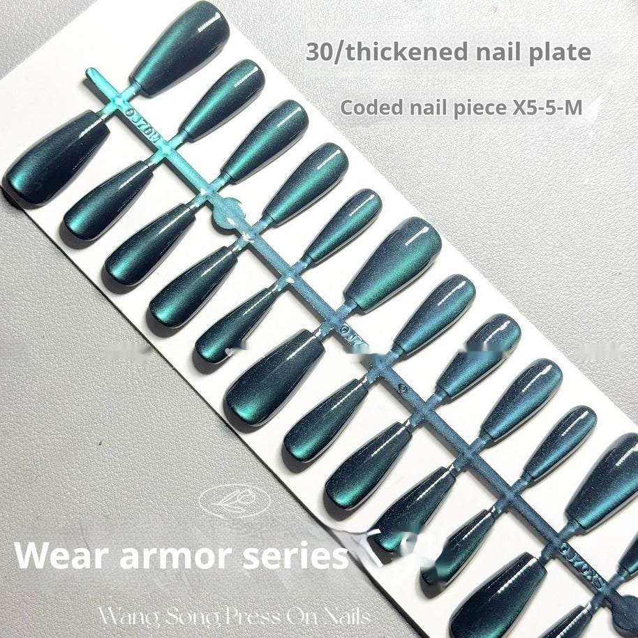 Solid Color Cat Eye Nail Tips - Cool Chameleon Effect