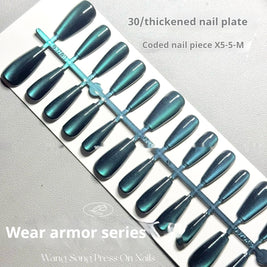 Solid Color Cat Eye Nail Tips - Cool Chameleon Effect