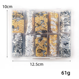 Starry Sky Nail Stickers - Japanese Sally Net Gold Foil Design