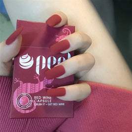 Matte Red False Nails - 24pc Medium Length Manicure Set