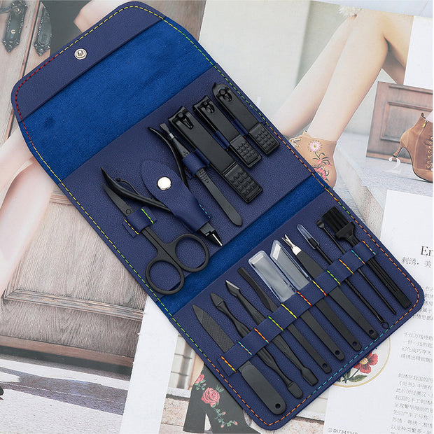 Professional Nail Care Kit - 16-Piece Stainless Steel Manicure/Pedicure Set