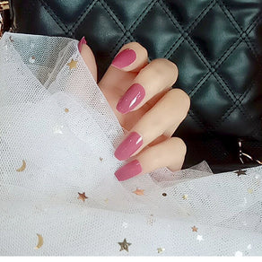 Creative Solid Color Press On Nails - 12 Shade Collection