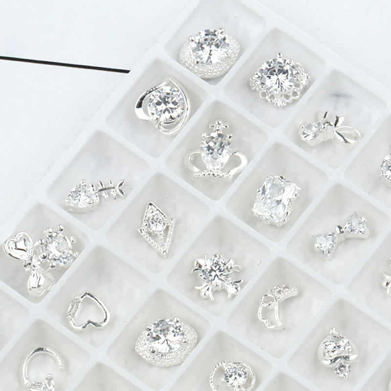 Luxury Nail Jewelry Set - 8 Styles of Diamonds & Zircons