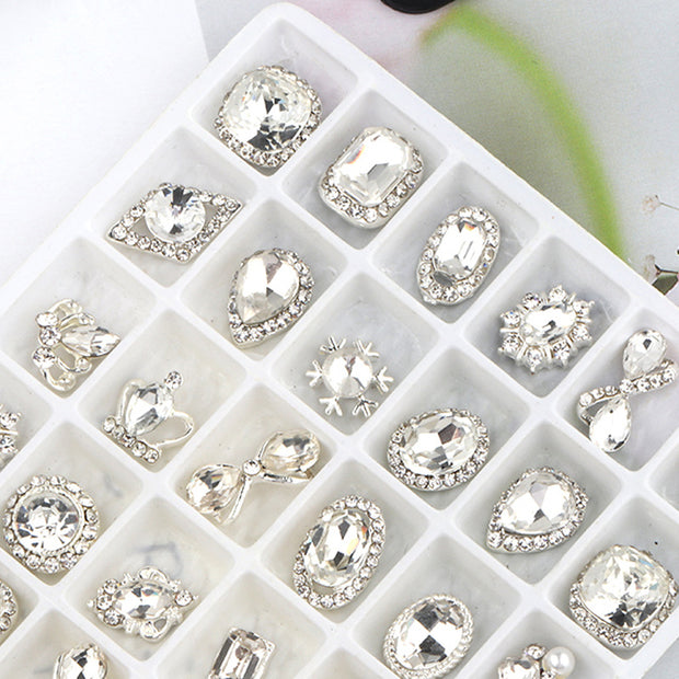 Luxury Nail Jewelry Set - 8 Styles of Diamonds & Zircons