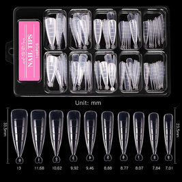 Pointed/Ballet/Coffin Nail Sheets - 100pc Transparent Nail Art Set