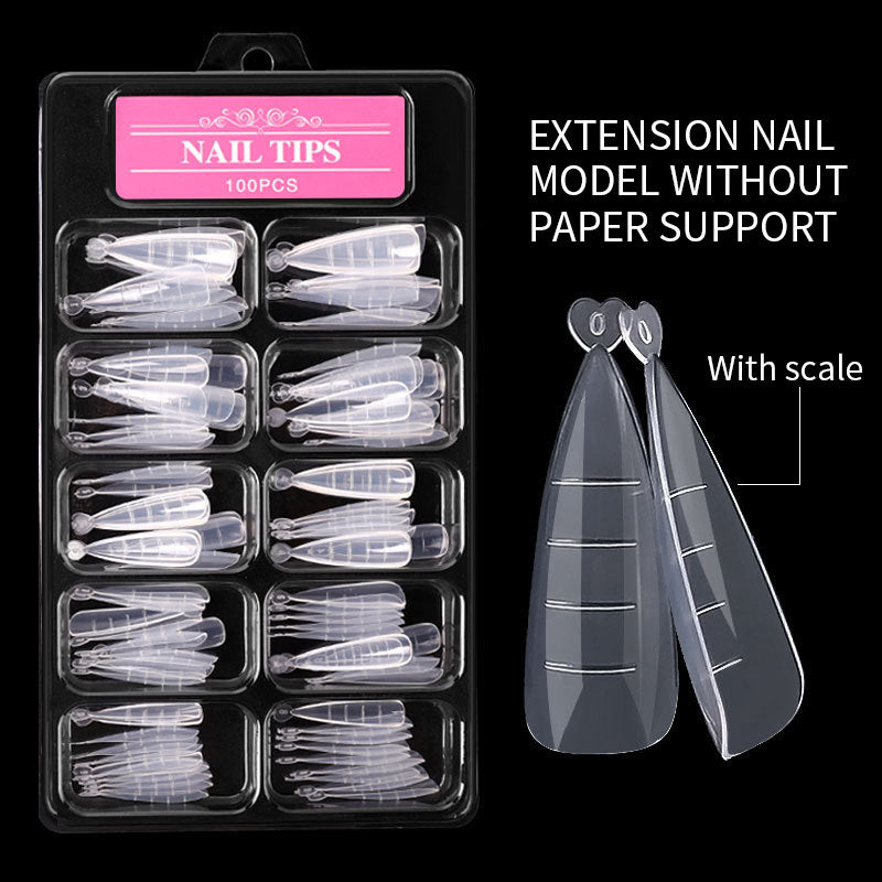 Pointed/Ballet/Coffin Nail Sheets - 100pc Transparent Nail Art Set