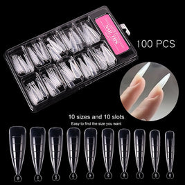 Pointed/Ballet/Coffin Nail Sheets - 100pc Transparent Nail Art Set