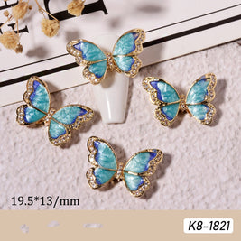 Moving Smart Butterfly Nail Jewelry – Gold & Silver Zircon Nail Sequins