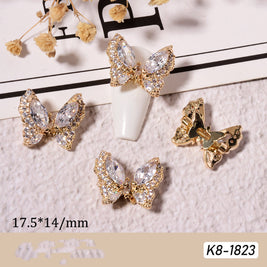 Moving Smart Butterfly Nail Jewelry – Gold & Silver Zircon Nail Sequins