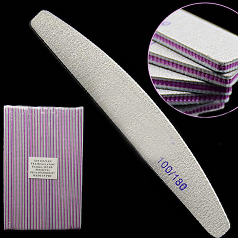 Purple Heart Nail File - Half-Moon Shape with 100 & 180 Grit Polishing Surfaces