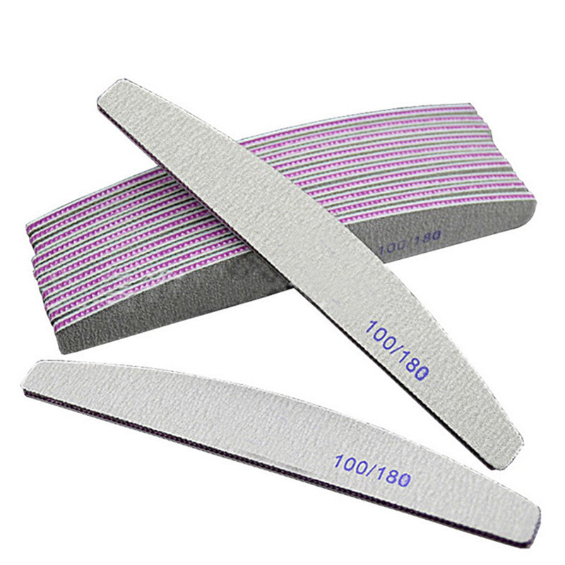 Purple Heart Nail File - Half-Moon Shape with 100 & 180 Grit Polishing Surfaces