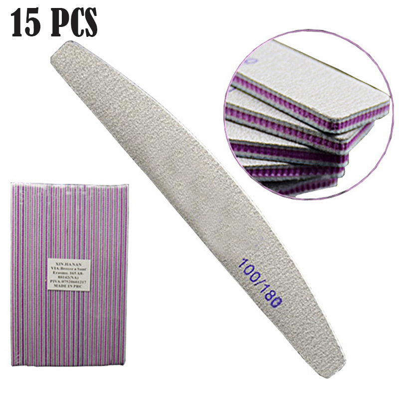 Purple Heart Nail File - Half-Moon Shape with 100 & 180 Grit Polishing Surfaces
