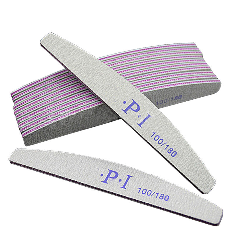Purple Heart Nail File - Half-Moon Shape with 100 & 180 Grit Polishing Surfaces