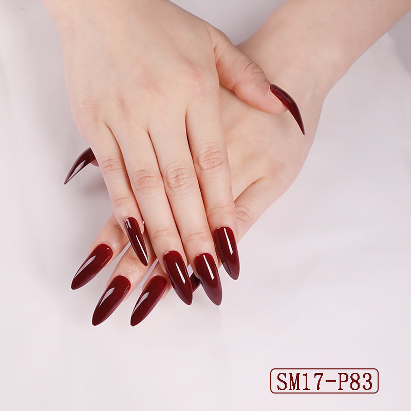 Almond False Nails - Long Pointed Solid Color Nail Patches