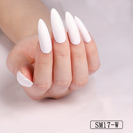 Almond False Nails - Long Pointed Solid Color Nail Patches