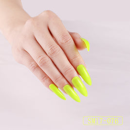 Almond False Nails - Long Pointed Solid Color Nail Patches