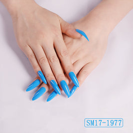 Almond False Nails - Long Pointed Solid Color Nail Patches