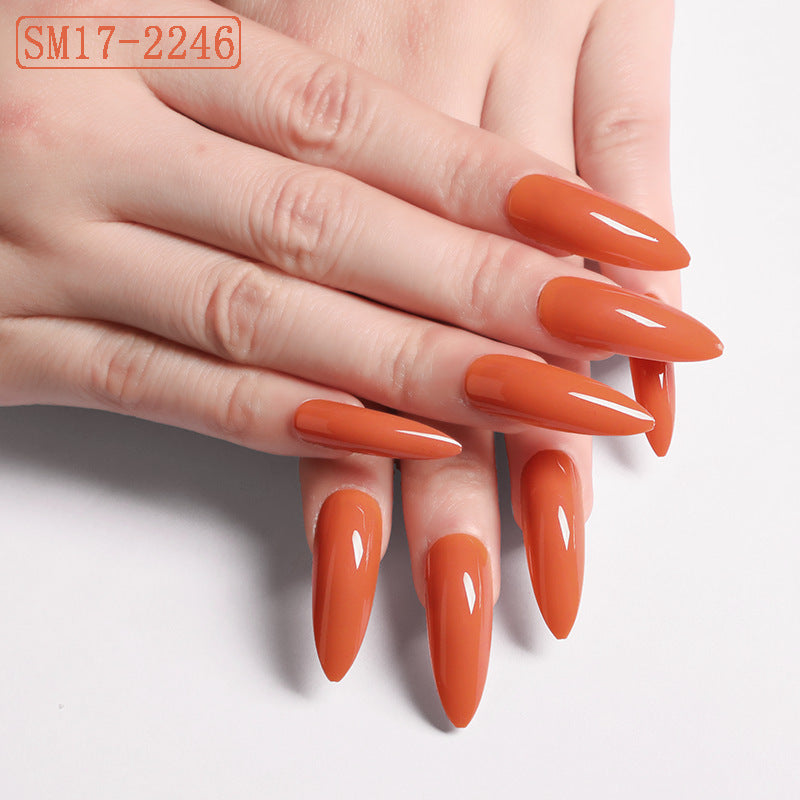 Almond False Nails - Long Pointed Solid Color Nail Patches