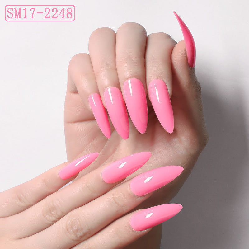 Almond False Nails - Long Pointed Solid Color Nail Patches