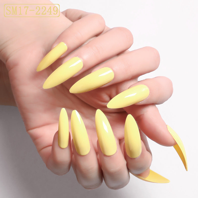 Almond False Nails - Long Pointed Solid Color Nail Patches