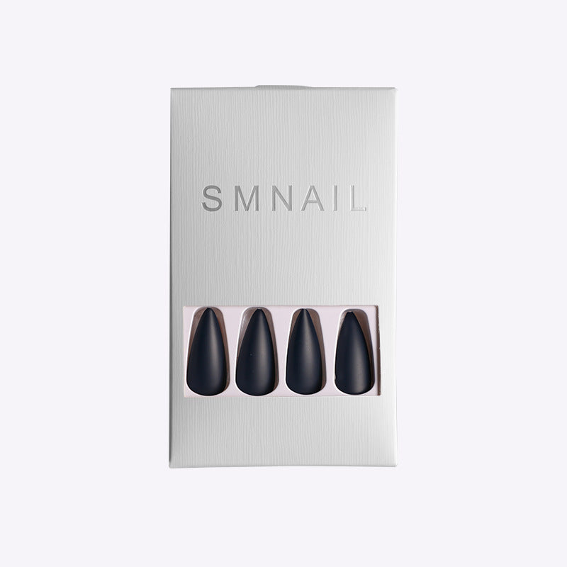 False Nails Matte Khaki - Trendy Smudge Design