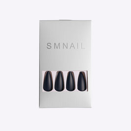 False Nails Matte Khaki - Trendy Smudge Design