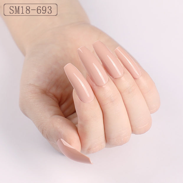 Long Ballet Press On Nails - Solid Color False Nails Set