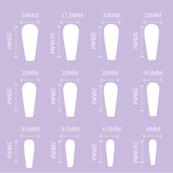 Gradient Press On Nails - Elegant Ballet Length 24PC