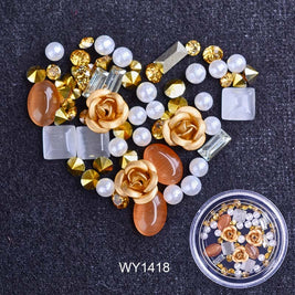 Pointed Nail Pearls - Jade-Shaped Rhinestones for Nail Design