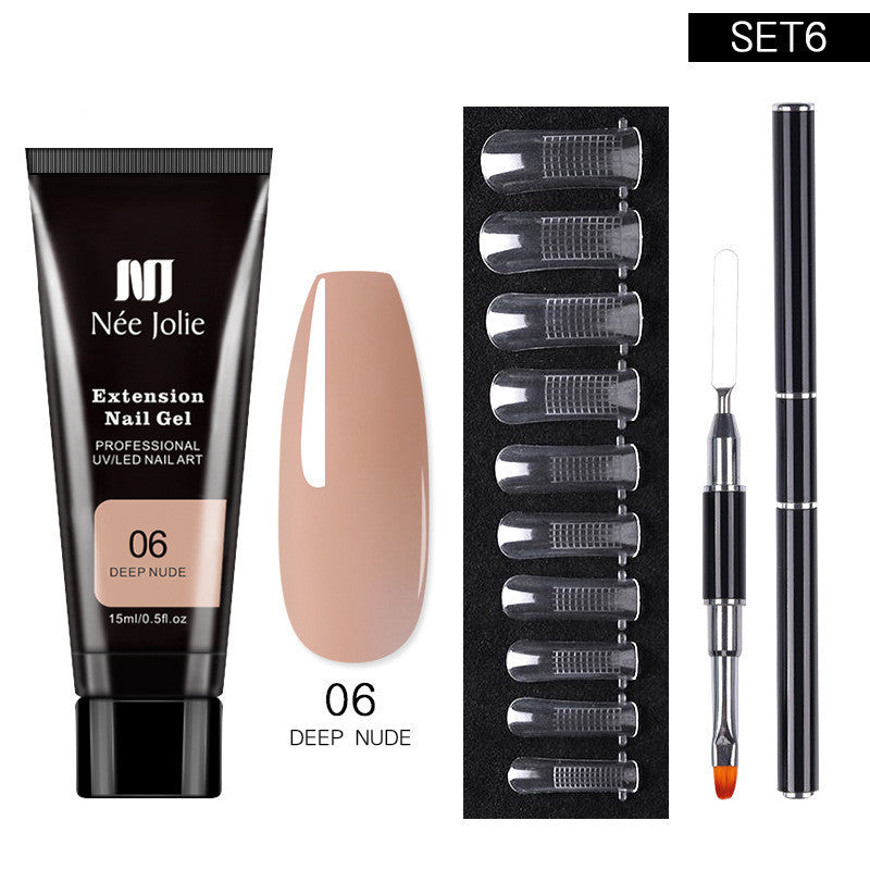 Nail Extension Glue Kit – Phototherapy Gel + Brush + Fake Film