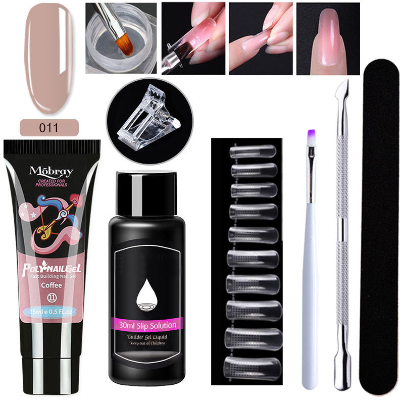 7-Piece Nail Extender Kit - UV/LED Crystal Resin Set