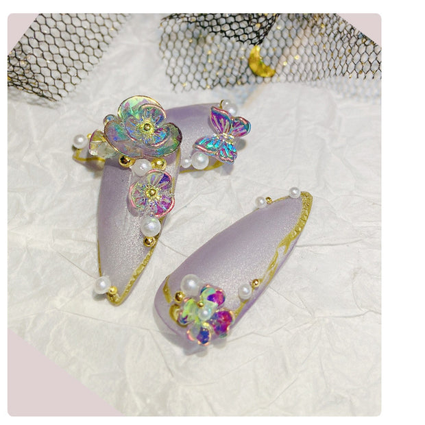 3D Flower Butterfly Nail Decor - 15g Ice-Through Nail Art Sequins