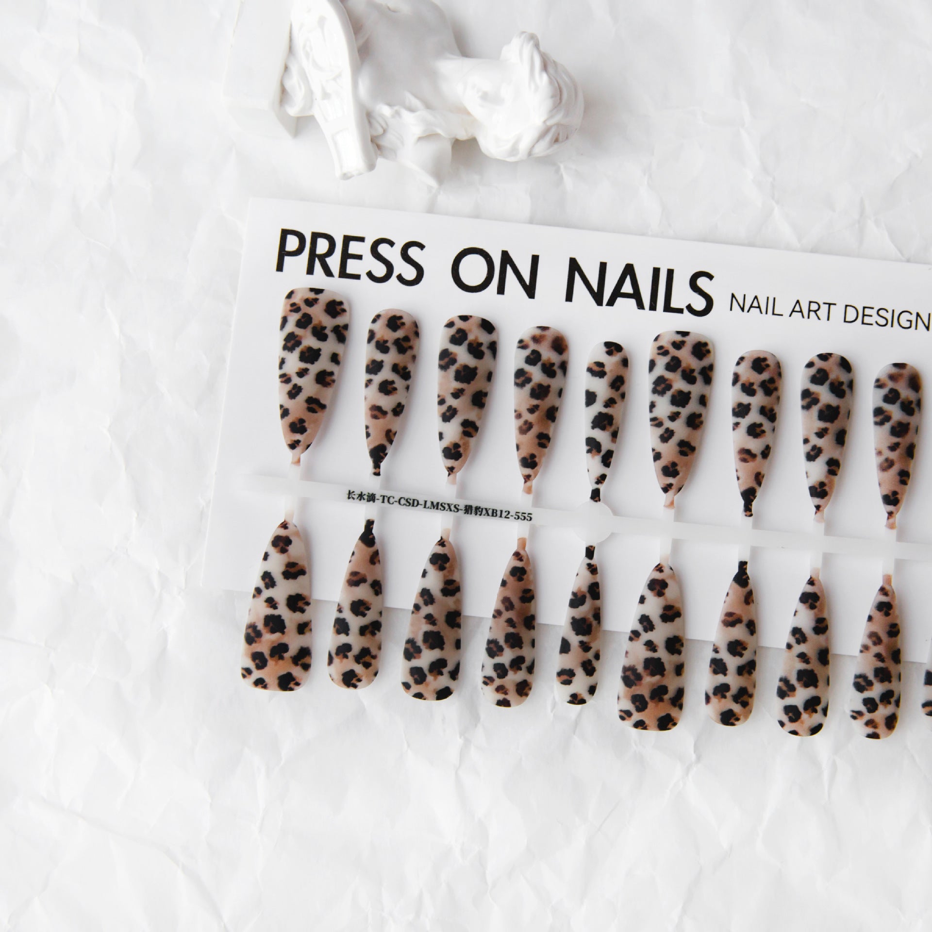 Leopard Print French Nails – European & American Wave Design