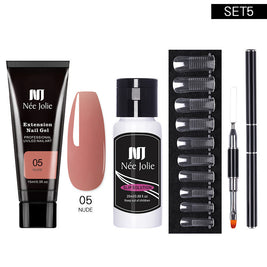 Nail Extension Glue Kit – Phototherapy Gel + Brush + Fake Film