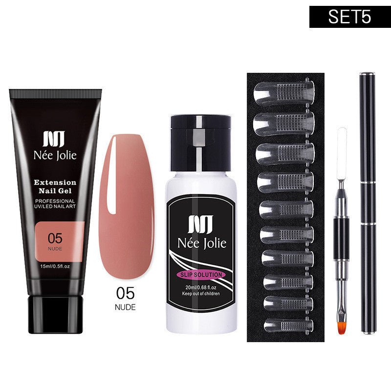 Nail Extension Glue Kit – Phototherapy Gel + Brush + Fake Film