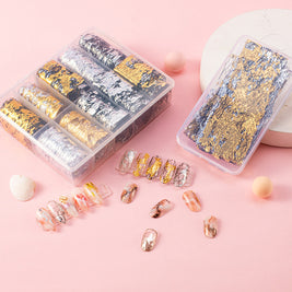 Starry Sky Nail Stickers - Japanese Sally Net Gold Foil Design