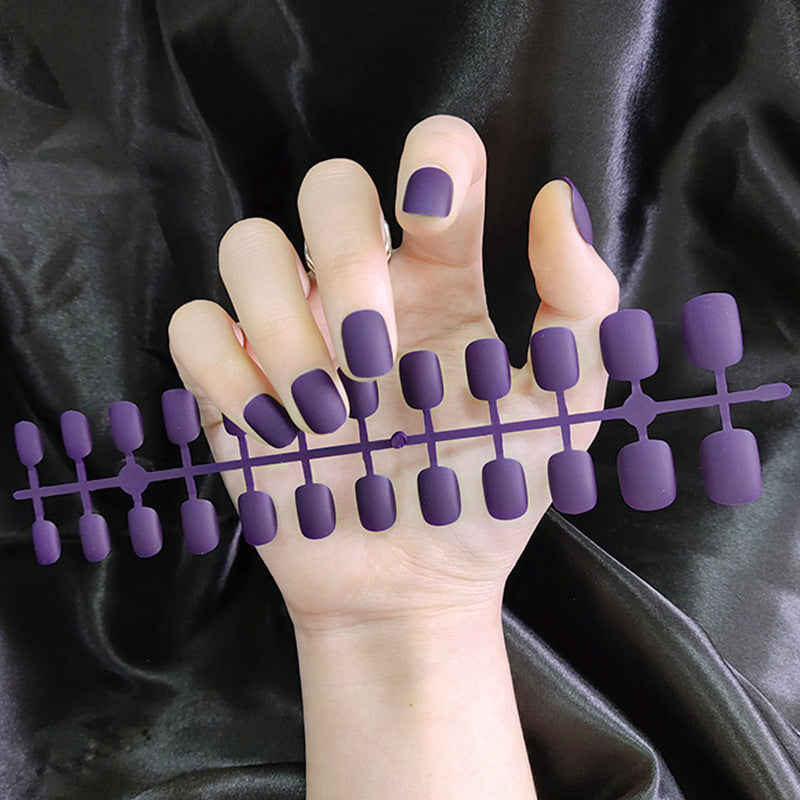 Starry Sky Matte Nails - Short Round Fake Nail Set