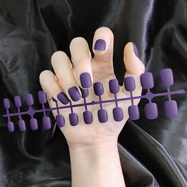 Starry Sky Matte Nails - Short Round Fake Nail Set