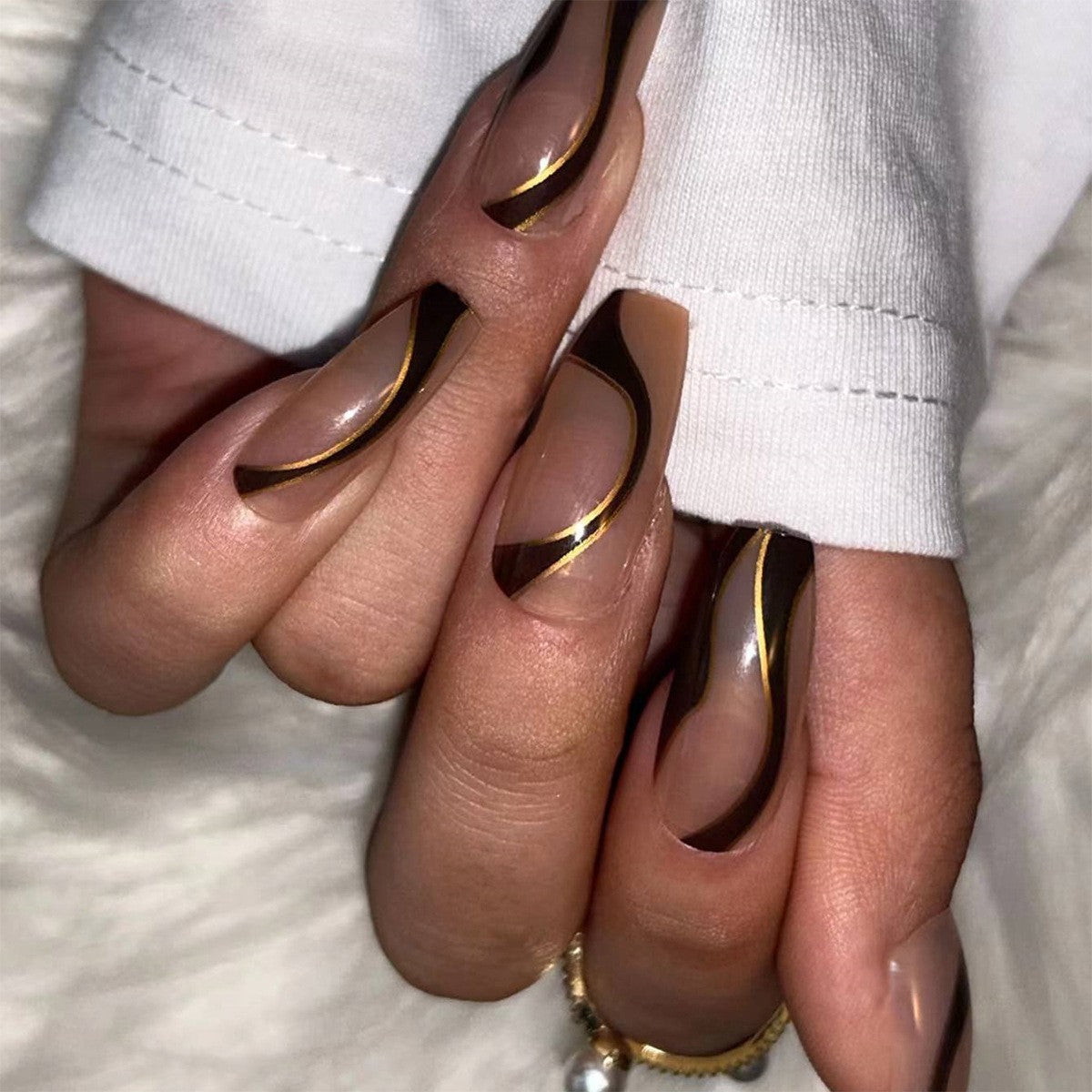 Almond Wear Nails - Simple Glossy Fake Nail Tips