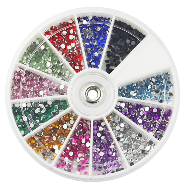 Multi-Use Nail Rhinestones – 12 Vibrant Colors for Gel, Acrylic & Crafts