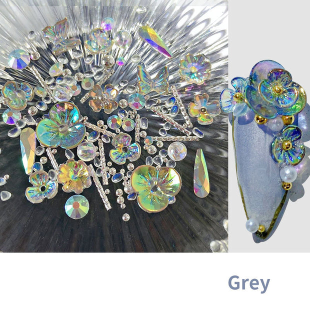 3D Flower Butterfly Nail Decor - 15g Ice-Through Nail Art Sequins